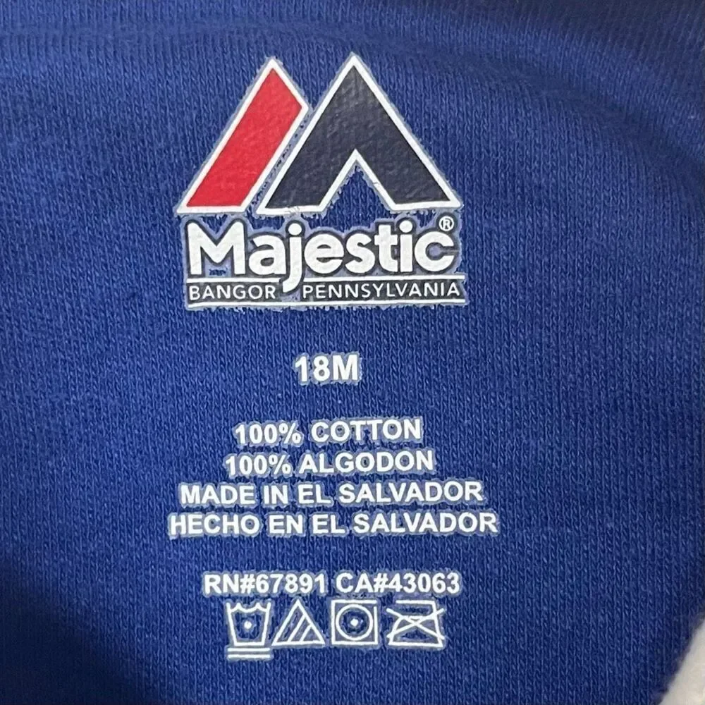 Majestic Blue With White Trim LA Dodgers Bodysuit   Boys 18 Months